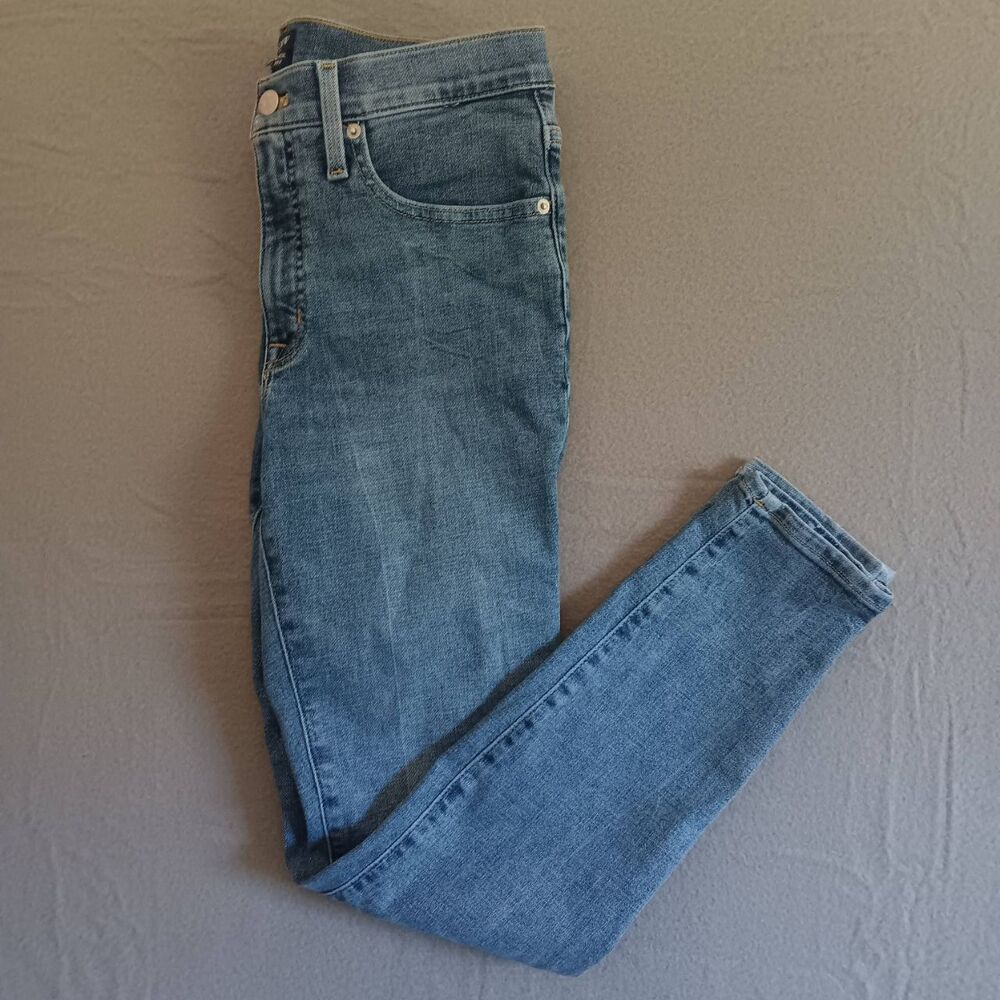 J Crew Womens 28 Jeans Medium Wash 9" Mid Rise Skinny Stretchy Ankle Sustainable